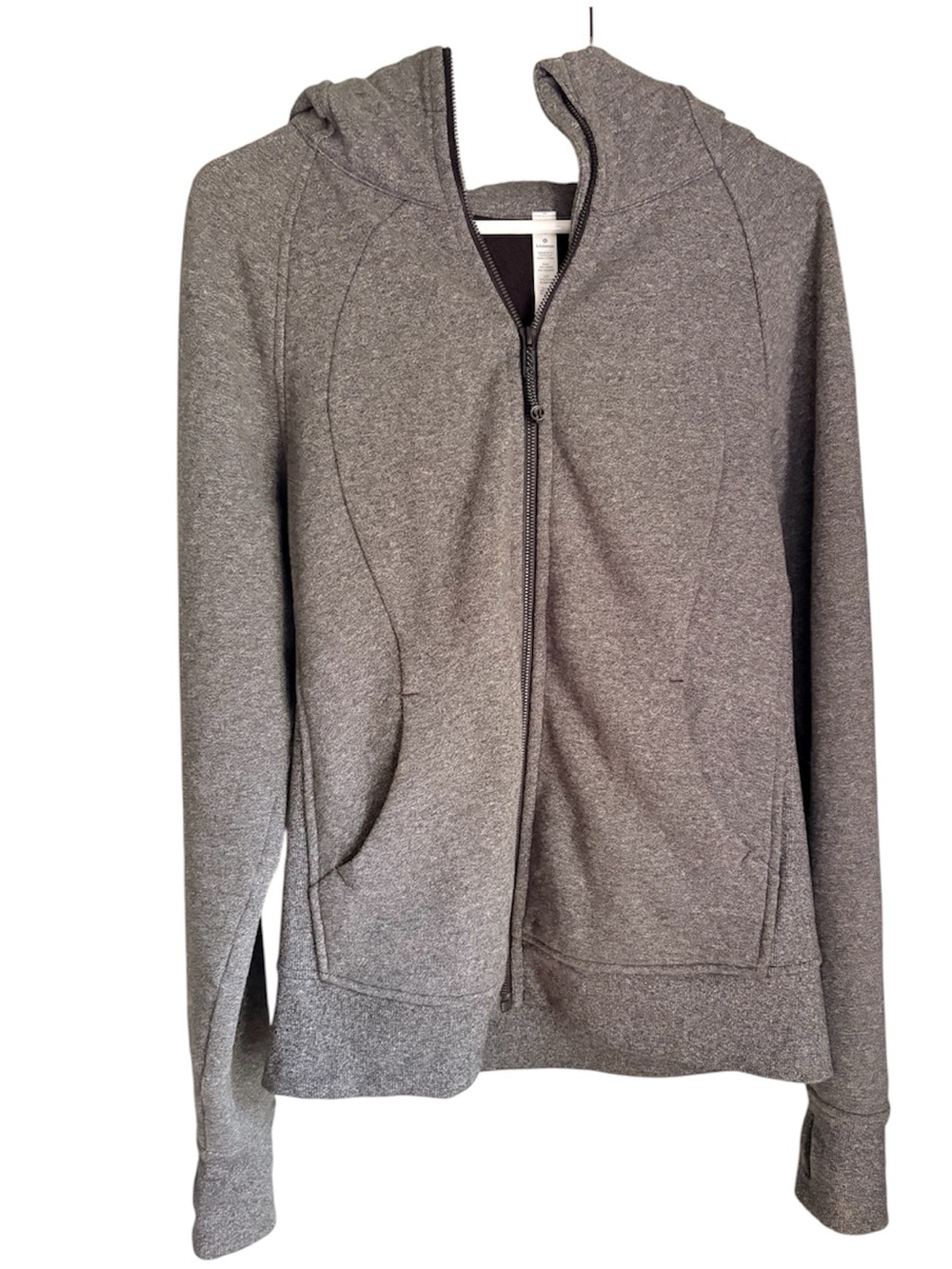LULULEMON Scuba Full-Zip Cotton Fleece Hoodie IV Gray Heathered Size 10